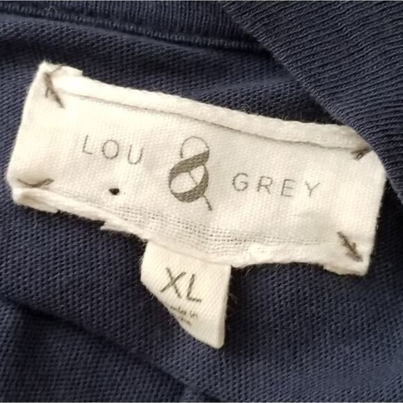 LOU Grey blue tee shirt with open sides and gathered back very good condition - Picture 4 of 4